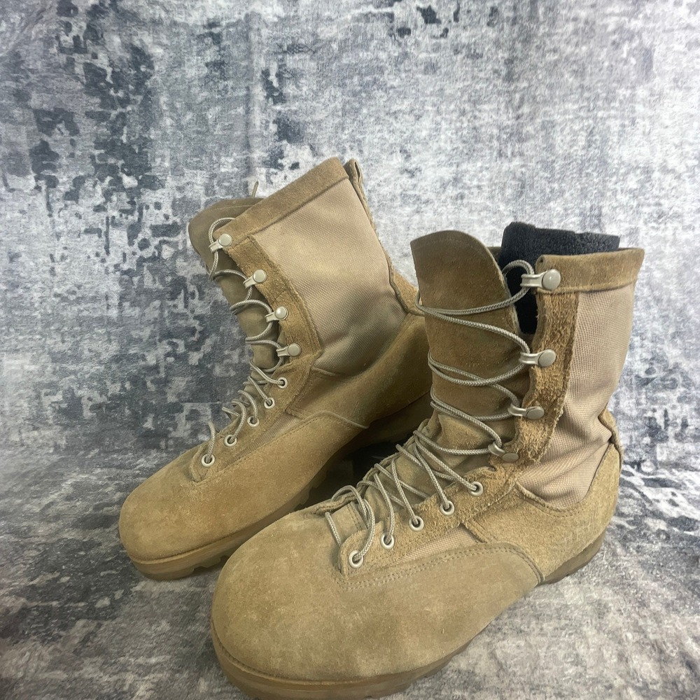 Belleville Military Combat Boots‎ Mens Size 12W Wide Desert Tan Suede Cordura
